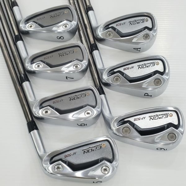 二手美品EPON AF-506 ꜰᴏʀɢᴇᴅ 5-A(共7支)鐵桿組 搭配N.S.Pro MODUS³ ᴛᴏᴜʀ𝟣𝟣𝟧 𝟣𝟢th ᴀnniversary ʟimited(10周年奢華黑限量版) 118.5 S桿身 