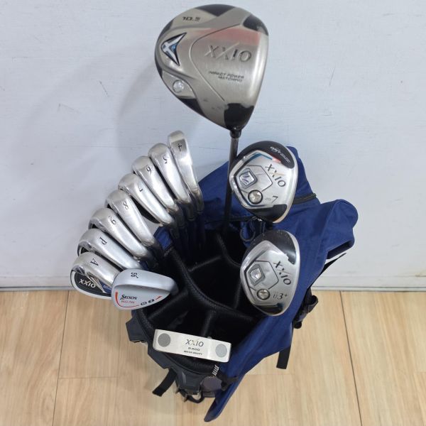 二手品XXIO 6 10.5°開球木桿 搭配MP600M 61 S桿身+8 20°/17° 7號球道木桿/3⁺號小雞腿/4-A(共8支)鐵桿組 搭配ᴅꜱᴛ MP800 46/51/58 SR/SR/SR桿身+Sʀɪxᴏɴ WG-706 56/8°挖起桿 搭配Dynamic Gold 119 W桿身+S400 34"推桿 (共13支) 搭配全新腳架式球袋 