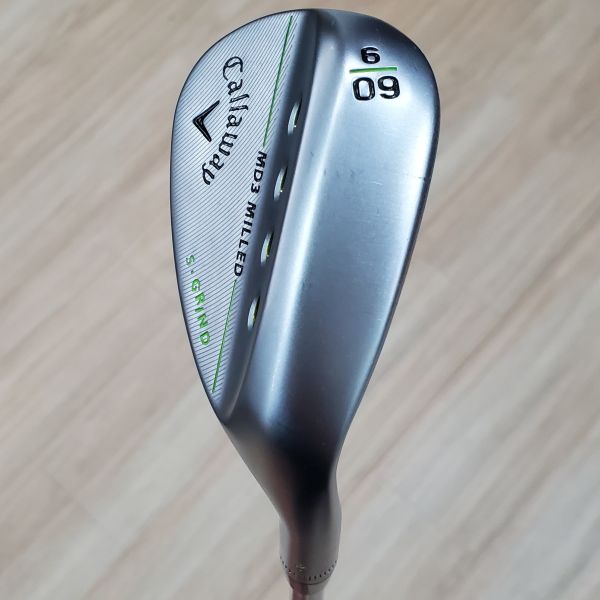 二手近新品Callaway MD3 MILLED ꜱ-ɢʀɪɴᴅ 60°/9°挖起桿 搭配Dynamic Gold W桿身 