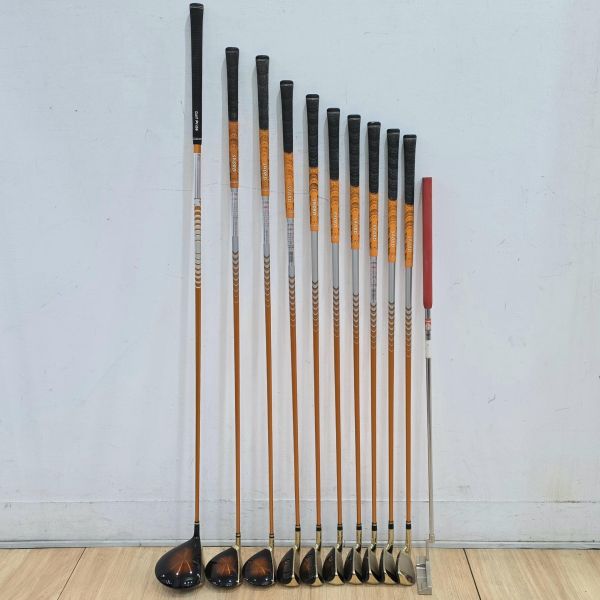 二手美品KATANA SWORD SNIPER 4WD/F 𝟣𝟨/F 𝟣𝟫 10°/16°/19° 開球木桿/3/4號球道木桿/SNIPER 𝓲 5-A(共7支)鐵桿組 搭配Tour AD 51/60/55/59 R/S/R/R桿身+KINDO jL-220 34.5"推桿 搭配二手腳架式球袋 