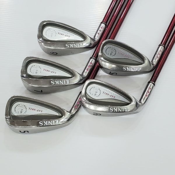 二手美品 女用女生 左手左用 LINKS SAF-601L 5,7,9,P,S鐵桿組 原廠碳纖維St.Andrews L桿身 