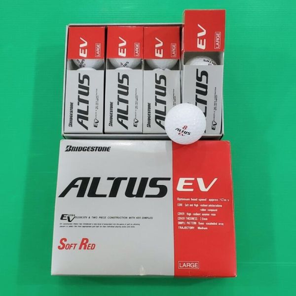 全新品BRIDGESTONE ALTUS EV Sᴏꜰᴛ Rᴇᴅ高爾夫球 一盒共12顆 