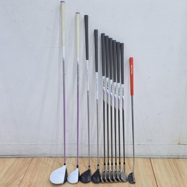 二手美品 女生 女用TaylorMade AERO ◂BURNER HL°/16.5° 開球木桿/3ᴴᴸ號球道木桿 TM1-515 L桿身+JET SPEED 21°/25° 5ᴴᴸ號球道木桿/5號小雞腿 搭配TM1-314 44/49 L桿身+RBZ ꜱʟ 6-S(共6支)鐵桿組 搭配RB-45 SL L桿身+YES! 𝓜𝓪𝓻𝓲𝓵𝔂𝓷 ᴘɪɴᴋ 33"推桿(共11支) 搭配全新腳架式球袋 