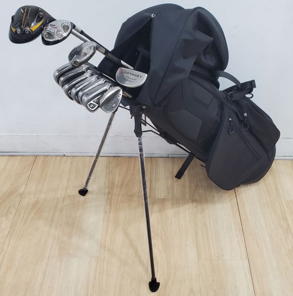 二手美品TaylorMade r7 ꜱᴜᴘᴇʀǫᴜᴀᴅ ʙʟᴀᴄᴋ 10.5˚開球木桿 搭配RE*AX 55 51 R桿身+st 18° 5號球道木桿 RE*AX ᴘʟᴜꜱ 58S+RESCUE ᴅᴜᴀʟ 22° 4號小雞腿 搭配HYBRID-65 R(美)桿身+r5 xʟ ᴾᴸᵁˢ 5-P鐵桿組 搭配T-STEP 90 R桿身+Cleveland CG10 ᴄᴍᴍ ʙʟᴀᴄᴋ 60°挖起桿 搭配DG S桿身+ODYSSEY ᵁˢᴬ ᴰᵁᴬᴸ ꜰᴏʀᴄᴇ™ ROSSIE II 34"推桿 搭配全新腳架式球 