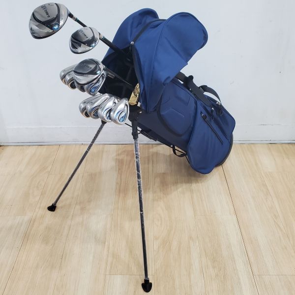 二手美品kasco ᴅ-ᴍᴀx AR 10.5°開球木桿 搭配D-111 39 SR桿身+15° 3號球道木桿 搭配F-111 49 S桿身+18° 5號球道木桿 F-111 45 R桿身+5-S(共8支)鐵桿組 搭配I-111 45 R桿身+AKIRA ᴀᴅʀ ɢᴏʟᴅ Vintage 34"推桿 全新腳架式球桿袋 