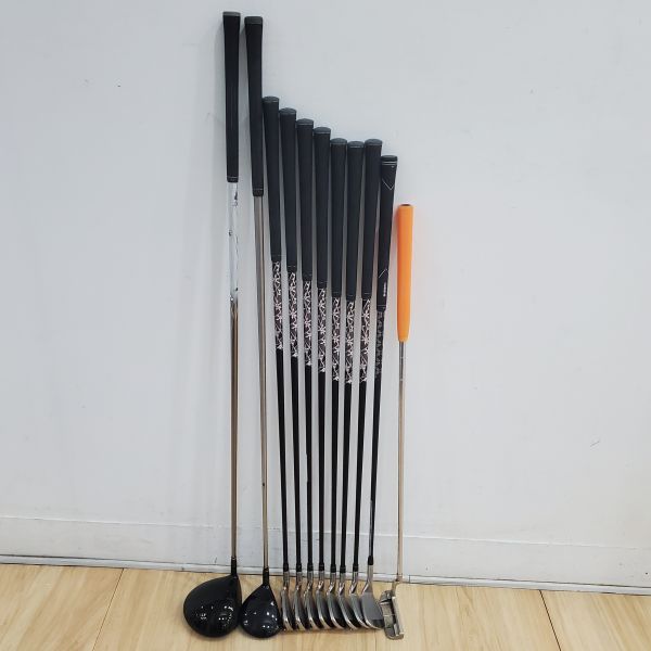 DECATHLON INESIS 500 HL 搭配原廠ELEMENTS ᴄʜʀᴏᴍᴇ ₅ꜰ₃ 58 R桿身+Titleist 915F 16.5°3號球道木桿 角度可調 搭配原廠Diamana ᵐ₊60 x5ct 55 R桿身+TaylorMade M4 5-A(共7支)鐵桿組 搭配FUBUKI TM6 56 R桿身+DECATHLON INESIS 5.0 56°挖起桿 搭配原廠碳纖維 60 R桿身+Mizuno TPM 5 33"推桿 大全配 全新腳架式球桿袋 