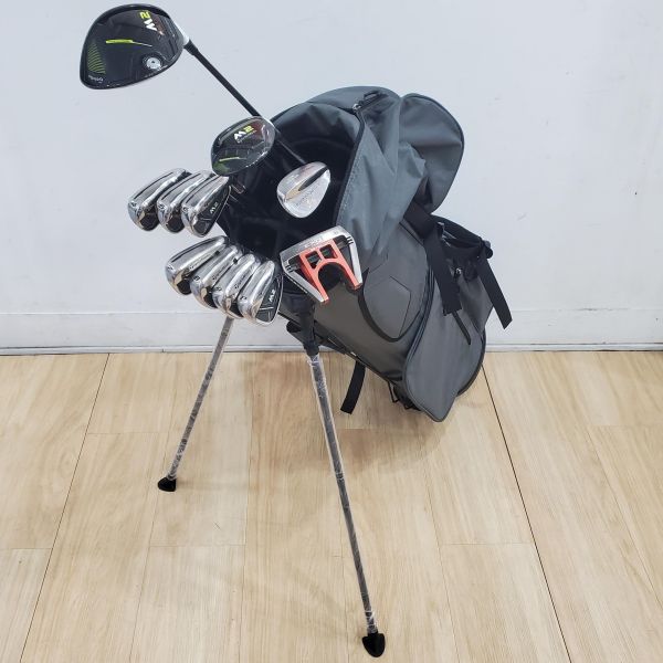二手美品TaylorMade M2 9.5°開球木桿 搭配TM1-217 53 S桿身+19° 3號小雞腿 搭配REAX 75 S桿身+4-P(共7支)鐵桿組 搭配REAX 88 ʜʟ 88 S桿身+Wilson harmonized BeCu ʟᴏʙ ᴡᴇᴅɢᴇ 60°挖起桿 搭配原廠 S桿身+ODYSSEY EXO ꜱᴇᴠᴇɴ 35"推桿 搭配全新腳架式球袋 