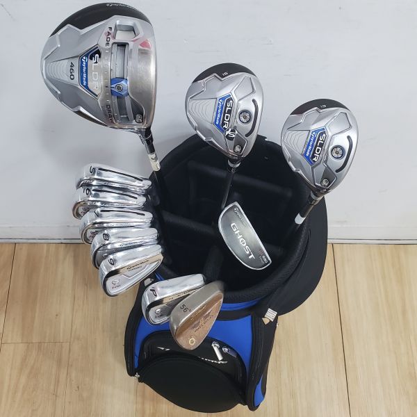 二手美品TaylorMade SLDR 10.5°/15° 開球木桿/3 & 5號球道木桿 搭配Speeder 57/77 58/70S(美)桿身+RSi 5-P(共6支)鐵桿組 N.S.Pro MODUS³ ꜱʏꜱᴛᴇᴍ 𝟥 ᴛᴏᴜʀ𝟣𝟤𝟧 127.5 S桿身+Titleist BV ꜱᴘɪɴ ᴍɪʟʟᴇᴅ ᴠᴏᴋᴇʏ ᴅᴇꜱɪɢɴ SM56·14 56/14°挖起桿 搭配Dynamic Gold W桿身+TOUR MARANELLO GHOST TM-880 34"推桿 搭配近全新球袋 