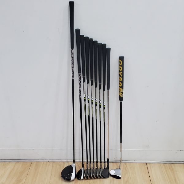 二手美品TaylorMade M4 9.5°/22° 開球木桿/4號小雞腿 搭配FUBUKI ᴛᴍ𝟧/ᴛᴍ𝟨 52/57 SR/R桿身+M1 5-P(共6支)鐵桿組 搭配TM7-117 64 S桿身+Callaway JAW ꜰᴜʟʟ ᴛᴏᴇ ·R· 54/12°挖起桿 搭配Dynamic Gold 𝖲𝗉𝗂𝗇𝗇𝖾𝗋 𝖵𝖲𝖲 115 S桿身+ODYSSEY R-BALL STROKE LAB 34"推桿 搭配全新腳架式球袋 