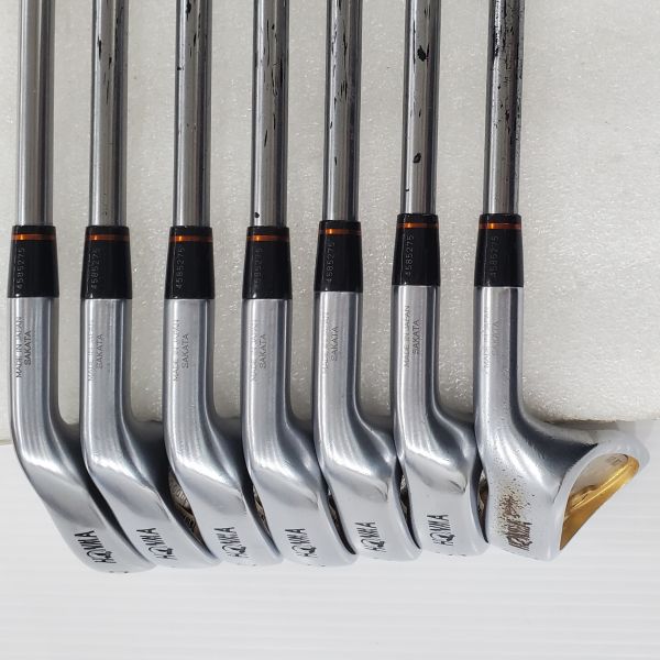二手美品HONMA Twin Marks TM-202 F&F 3,5,7-S(共7支)鐵桿組 搭配50-148(3顆*) R桿身 