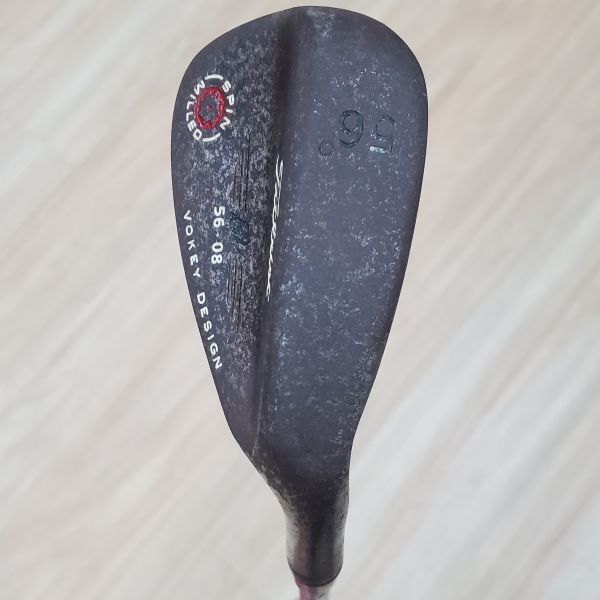 二手品Titleist SPIN MILLED ᴠᴏᴋᴇʏ ᴅᴇꜱɪɢɴ(純繡版) 56·08 56/08°挖起桿 搭配Dynamic Gold S200 S桿身 