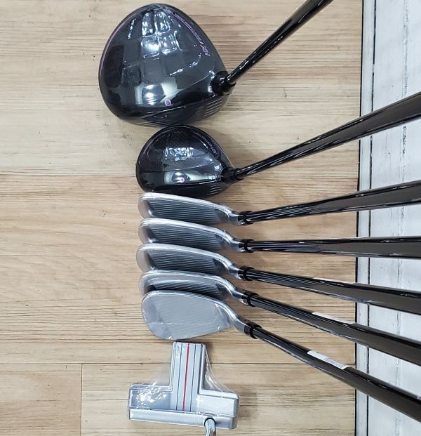 全新品 女生 女用HONMA BERES NX 11.5°開球木桿 搭配VIZARD ꜰᴏʀ NX 37 39.5 L桿身+25° 5號小雞腿 搭配VIZARD ꜰᴏʀ NX 37 41 L桿身+7-S(共5支)鐵桿組 搭配VIZARD ꜰᴏʀ NX 37 42 L桿身+ODYSSEY BIG-T BLADE 33"推桿 搭配全新腳架式球袋 