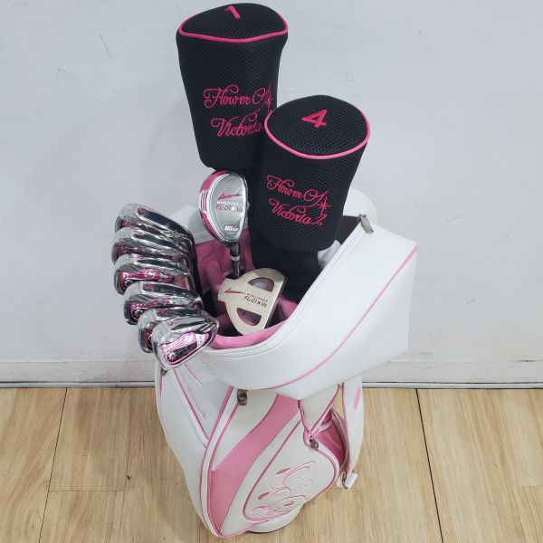 全新品 女生 女用WORLD EAGLE FL-01 V2 13°/20°/24° 開球木桿/4號球道木桿/5號小雞腿/6-S(共6支)鐵桿組 搭配Flower Oj L桿身+33"推桿 搭配全新WORLD EAGLE女用球袋 