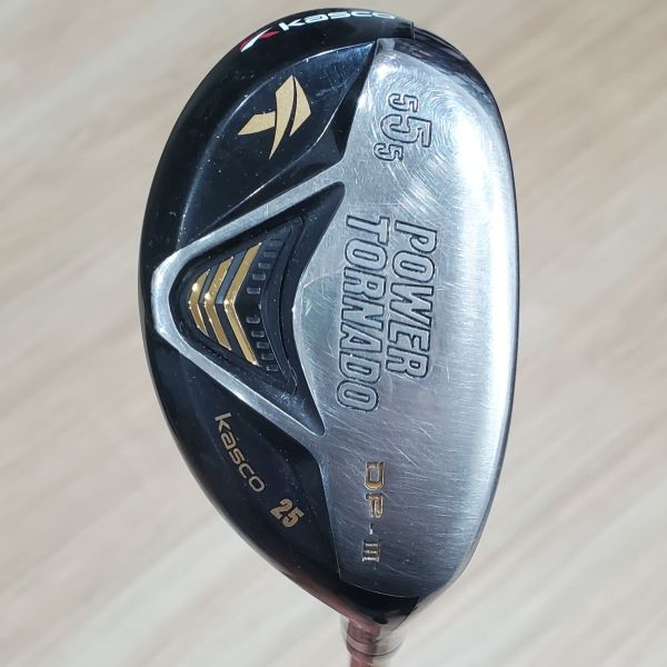 二手品kasco POWER TORNADO ₅5₅ ᴅꜰ-ɪɪɪ 25° 5號小雞腿 搭配原廠 57 S桿身 