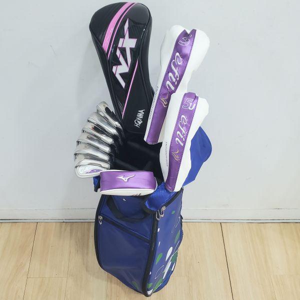 全新品 女生 女用HONMA BERES NX 11.5°開球木桿 搭配VIZARD ꜰᴏʀ NX 37 39.5 L桿身+二手美品Mizuno efil VI 19°/27° 5號球道木桿/5號小雞腿/6-S(共6支)鐵桿組 搭配原廠 44 L桿身+32"推桿 搭配二手球袋