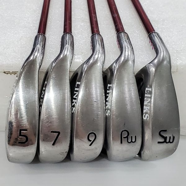 二手美品 女用女生 左手左用 LINKS SAF-601L 5,7,9,P,S鐵桿組 原廠碳纖維St.Andrews L桿身 