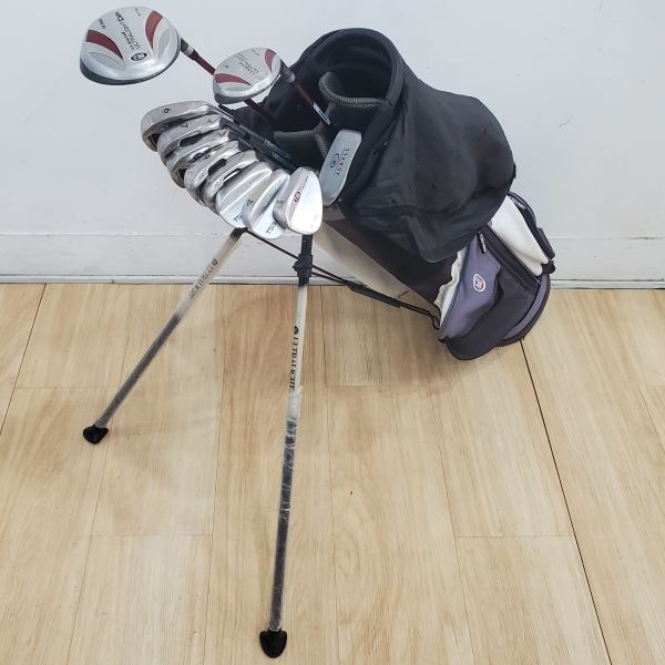 二手品 兒童 青年USKG ULTRA LIGHT DV² UL60 ᴡᴛ-𝟣𝟢u 14°/26°/56-12° 開球木桿/4號小雞腿/6-P(共5支)鐵桿組/挖起桿 搭配WT-10 𝟨𝟢ᴡ/ɪ K桿身+50-8°/60-8°挖起桿 搭配TS3 v5 K桿身+JEKYLL 21"推桿 搭配二手品Maroon腳架式球袋 