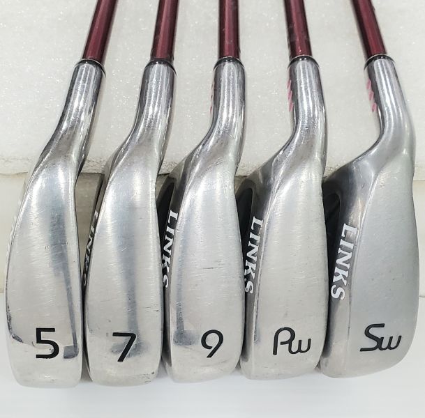 二手品 女生 左手LINKS SAF-601L 5,7,9,P,S鐵桿組 搭配St.Andrews L桿身 