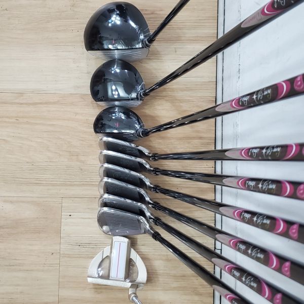 全新品 女生 女用WORLD EAGLE FL-01 V2 13°/20°/24° 開球木桿/4號球道木桿/5號小雞腿/6-S(共6支)鐵桿組 搭配Flower Oj L桿身+33"推桿 搭配全新WORLD EAGLE女用球袋 