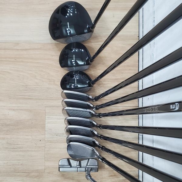 二手品Mizuno T-ZOID RV-01 10.5°/19°/24° 開球木桿/4號球道木桿/小雞腿/5-6,8-56°(共6支)鐵桿組 搭配原廠 58/63/63/65 R桿身+ʀᴠ 𝟣𝟢𝟩 34"推桿 搭配二手Mizuno T-ZOID球袋 