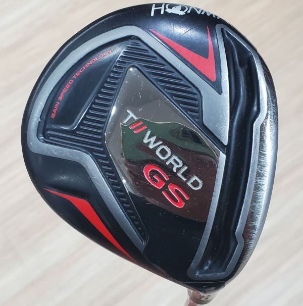 二手美品HONMA ᴛ//ᴡᴏʀʟᴅ GS 18° 5號球道木桿 搭配SPEEDTUNED 48 R桿身 