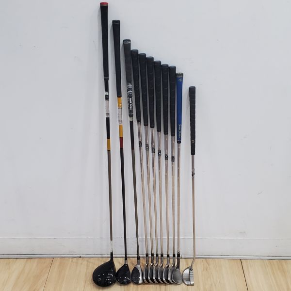 二手美品TaylorMade r7 ꜱᴜᴘᴇʀǫᴜᴀᴅ ʙʟᴀᴄᴋ 10.5˚開球木桿 搭配RE*AX 55 51 R桿身+st 18° 5號球道木桿 RE*AX ᴘʟᴜꜱ 58S+RESCUE ᴅᴜᴀʟ 22° 4號小雞腿 搭配HYBRID-65 R(美)桿身+r5 xʟ ᴾᴸᵁˢ 5-P鐵桿組 搭配T-STEP 90 R桿身+Cleveland CG10 ᴄᴍᴍ ʙʟᴀᴄᴋ 60°挖起桿 搭配DG S桿身+ODYSSEY ᵁˢᴬ ᴰᵁᴬᴸ ꜰᴏʀᴄᴇ™ ROSSIE II 34"推桿 搭配全新腳架式球 