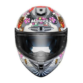【極度風速】Motorax R50s 彩繪 招財貓 全罩式安全帽 競技 摩雷士 灰色 