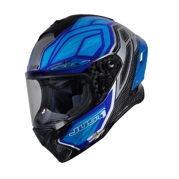 J-GPR INSTINCT BLUE JUST1 J-GPR 碳纖維 全罩帽 賽道帽 競技帽 通過FIM 輕量化 EPP緩衝層 碳纖維內襯