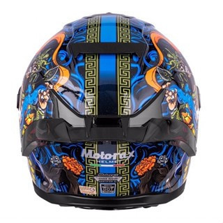 【極度風速】Motorax R50s 彩繪 戰神 WARRIOR 藍色 全罩式安全帽 競技 摩雷士 大鴨尾 