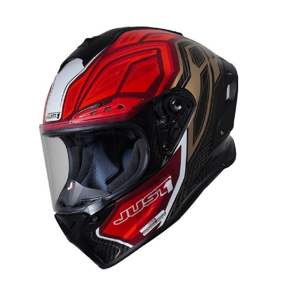 J-GPR INSTINCT RED JUST1 J-GPR 碳纖維 全罩帽 賽道帽 競技帽 通過FIM 輕量化 EPP緩衝層 碳纖維內襯