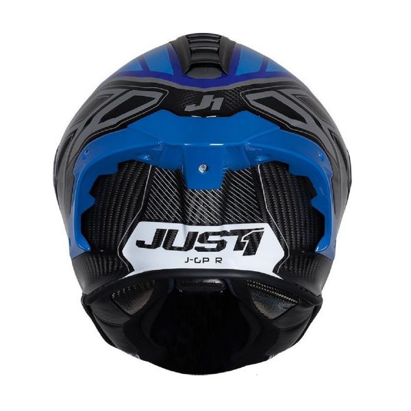 J-GPR INSTINCT BLUE JUST1 J-GPR 碳纖維 全罩帽 賽道帽 競技帽 通過FIM 輕量化 EPP緩衝層 碳纖維內襯