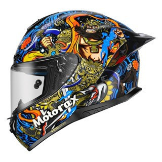 【極度風速】Motorax R50s 彩繪 戰神 WARRIOR 藍色 全罩式安全帽 競技 摩雷士 大鴨尾 