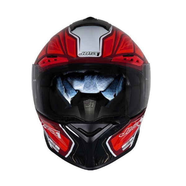 J-GPR INSTINCT RED JUST1 J-GPR 碳纖維 全罩帽 賽道帽 競技帽 通過FIM 輕量化 EPP緩衝層 碳纖維內襯