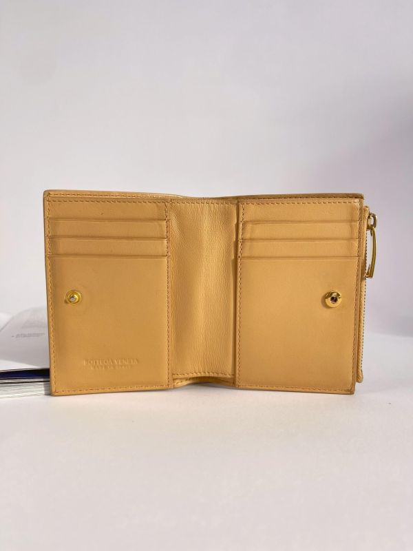 【85成新】BV 大編織對開零錢短夾 