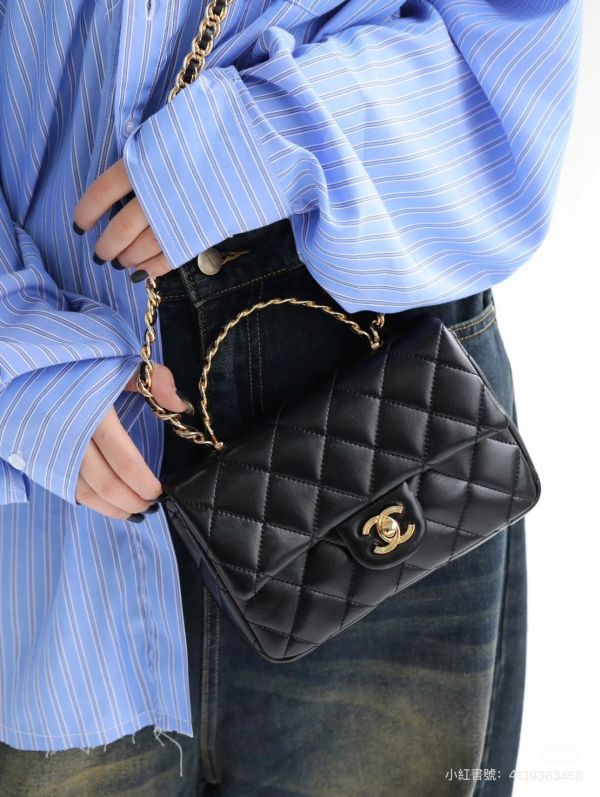 【分期0利率】CHANEL 23s 金屬HANDLE翻蓋鍊包 【99成新】