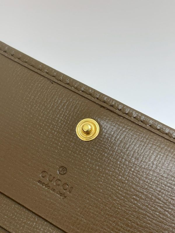 【9成新】GUCCI1955 馬銜扣老花4卡零錢短夾 