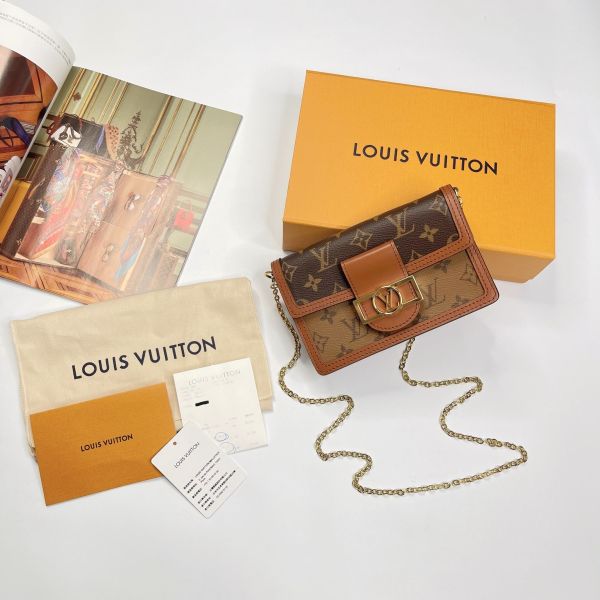 【12期0利率】LV Dauphine 鏈帶錢包【23年8月台灣購證】【95成新】 