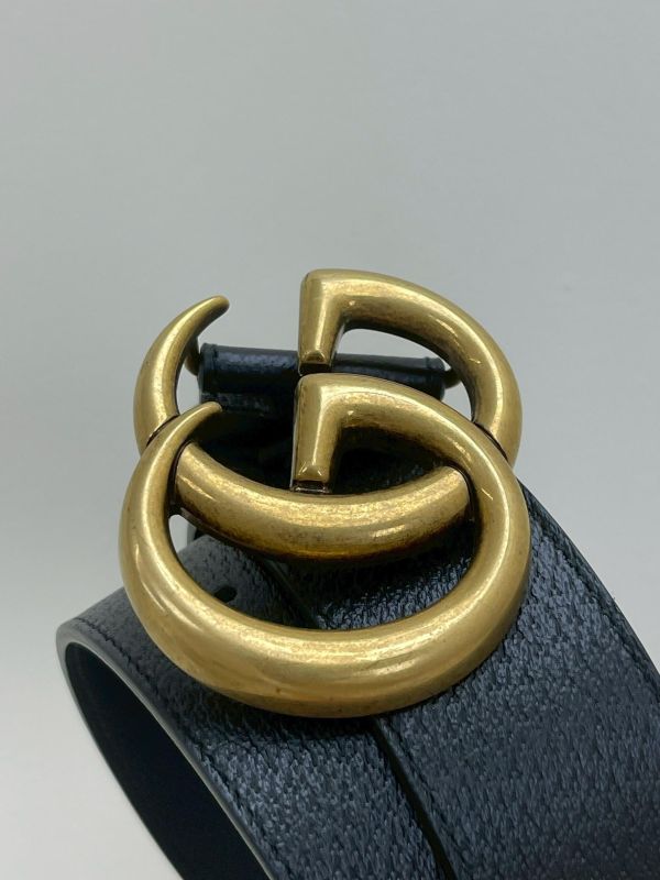 【95成新】GUCCI 復古雙G皮帶 40MM 