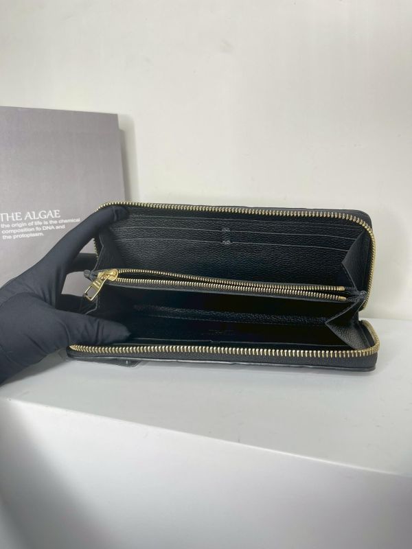 【95成新】LV Clémence 拉鍊皮革壓紋長夾 