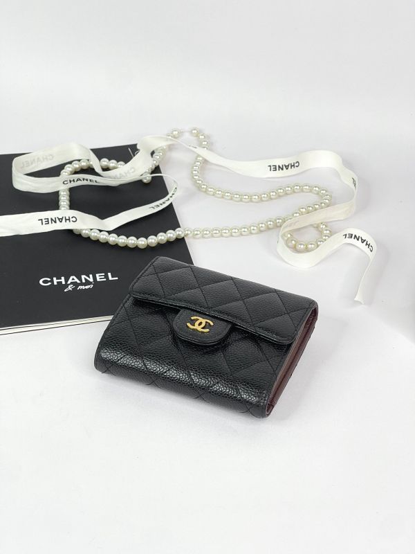 【分期0利率】CHANEL COCO 背面拉鍊三折短夾【9成新】 