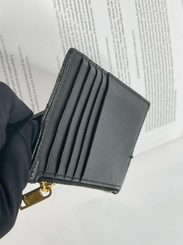 【9成新】YSL 粒面壓紋拉鍊卡片套 