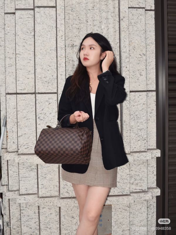 【12期0利率】LV SPEEDY 30  棋盤格無背帶款【9成新】 