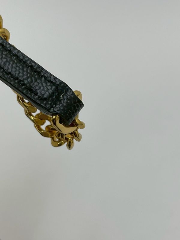 【9成新】YSL WOC 魚子醬鍊包黑金 19.5CM 