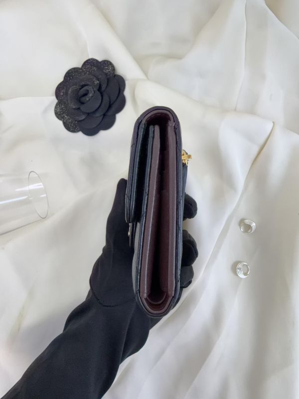 【99成新】CHANEL COCO 背面拉鍊三折短夾 