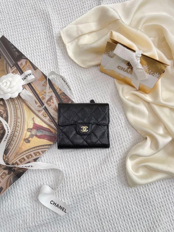【分期0利率】CHANEL COCO 魚子醬三折短夾【全新品】 