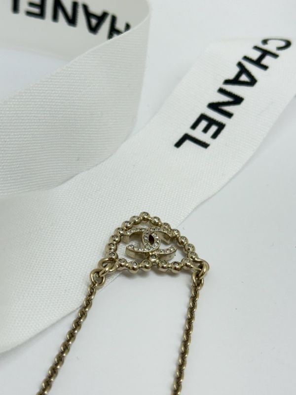 【99成新】CHANEL 愛心墜飾水鑽項鍊 