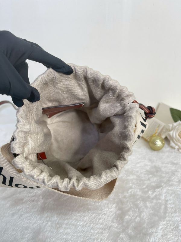 【95成新】Chloe 草編束口圓筒包 