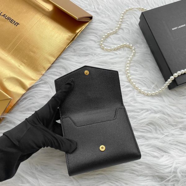 【12期0利率】YSL 牛皮雙層扣式短夾【9成新】 