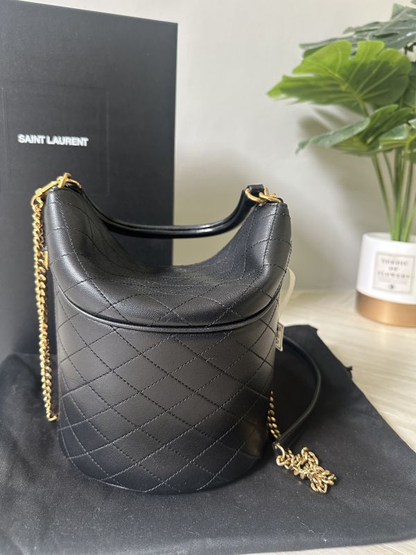 【分期0利率】YSL GABY 小羊皮水桶包 【95成新】 