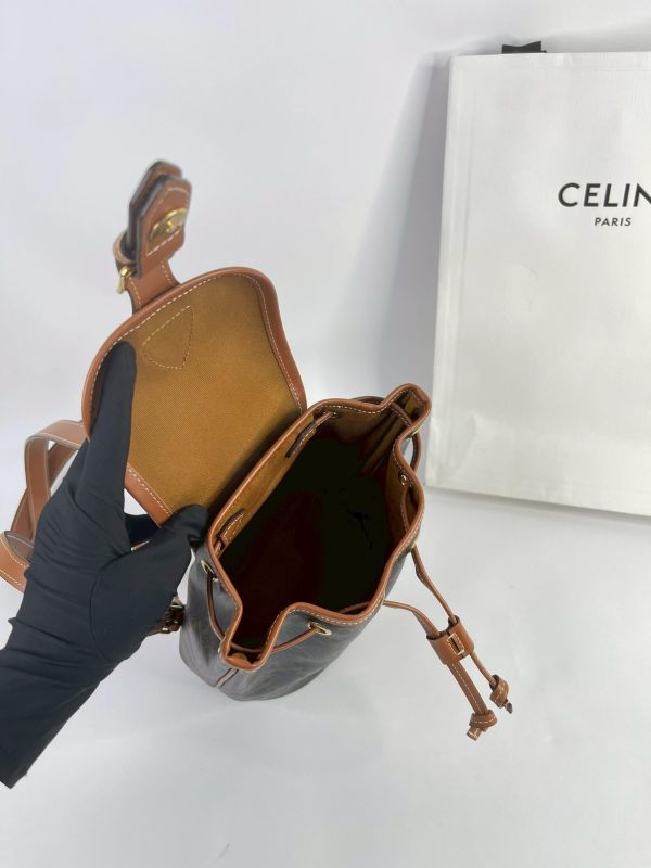 【9成新】CELINE Triomphe帆布及小牛皮迷你型FOLCO背包 